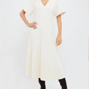 Tuckernuck Cream V-Neck Midi Dress